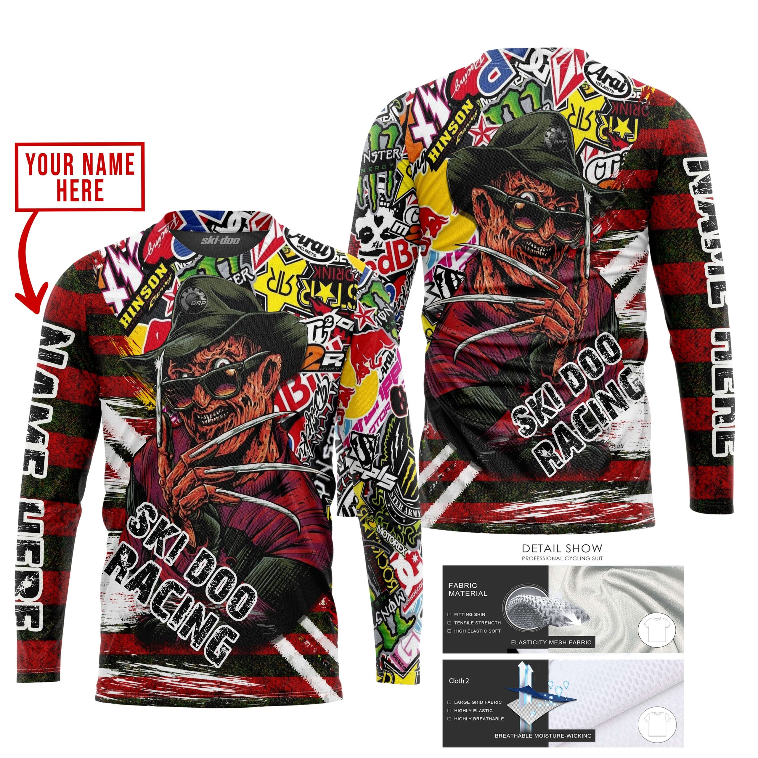 FREDDY KRUEGER SKI-DOO RACING | HOODIE & JERSEY | KID-YOUTH & ADULT view 3