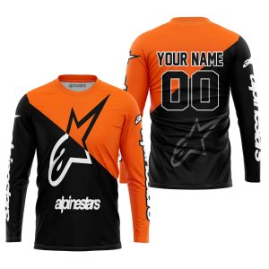 Custom name BraapGirls PREMIUM GIFT – CUSTOM NAME – ALPINESTARS – ORANGE Alpinestars for motocross girls and dirt bike riders - Alpinestars view 2