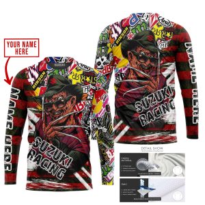 Custom name BraapGirls FREDDY KRUEGER SUZUKI RACING | HOODIE & JERSEY | KID-YOUTH & ADULT Brands for motocross girls and dirt bike riders - Brands view 1