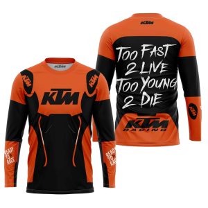 Custom name BraapGirls TOO FAST TO LIVE TOO YOUNG TO DIE – KTM RACING – ORANGE Brands for motocross girls and dirt bike riders - Brands view 2