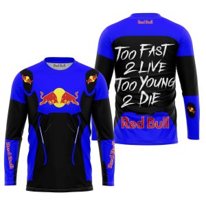 Custom name BraapGirls TOO FAST TO LIVE TOO YOUNG TO DIE – REDBULL – BLUE Brands for motocross girls and dirt bike riders - Brands view 1