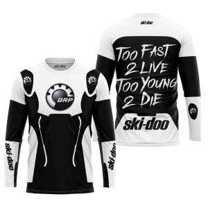 Custom name BraapGirls TOO FAST TO LIVE TOO YOUNG TO DIE – SKI DOO – WHITE Brands for motocross girls and dirt bike riders - Brands view 1