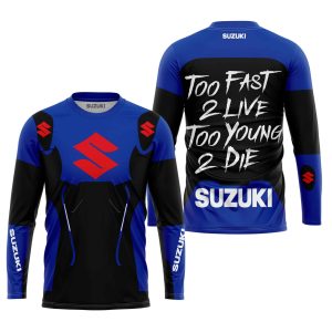 Custom name BraapGirls TOO FAST TO LIVE TOO YOUNG TO DIE – SUZUKI – BLUE Brands for motocross girls and dirt bike riders - Brands view 1