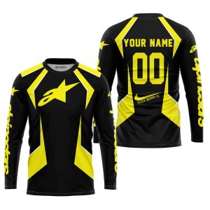 Custom name BraapGirls LIMITED EDITION – CUSTOM NAME ALPINESTARS – YELLOW Alpinestars for motocross girls and dirt bike riders - Alpinestars view 1