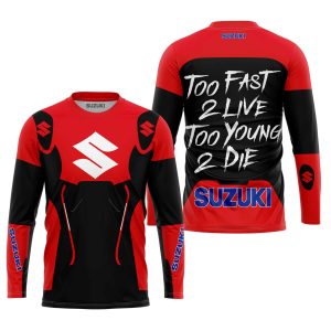 Custom name BraapGirls TOO FAST TO LIVE TOO YOUNG TO DIE – SUZUKI – RED Brands for motocross girls and dirt bike riders - Brands view 2