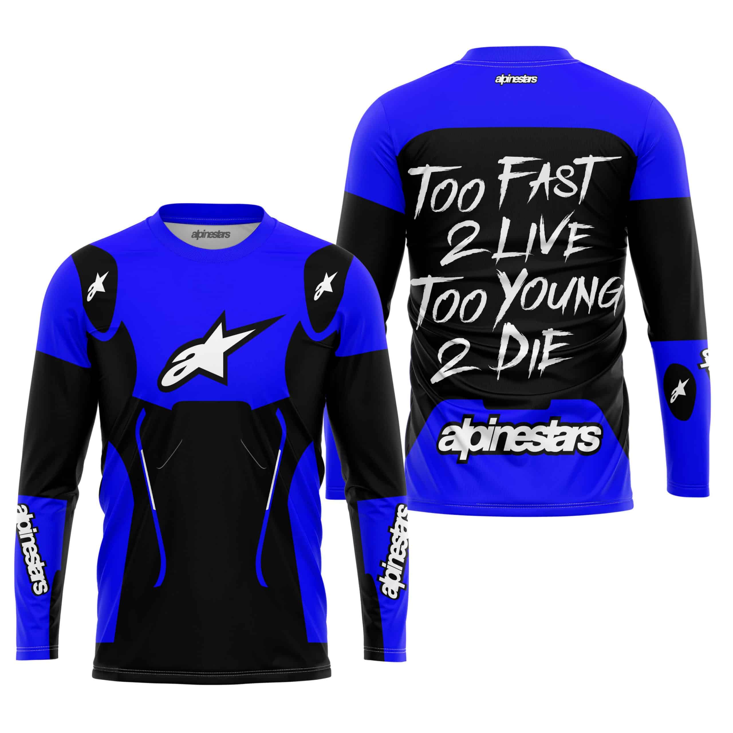 TOO FAST TO LIVE TOO YOUNG TO DIE - ALPINESTARS - BLUE view 3