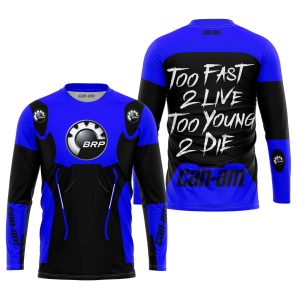 Custom name BraapGirls TOO FAST TO LIVE TOO YOUNG TO DIE – CAN AM – BLUE Brands for motocross girls and dirt bike riders - Brands view 1