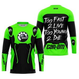 Custom name BraapGirls TOO FAST TO LIVE TOO YOUNG TO DIE – CAN AM – GREEN Brands for motocross girls and dirt bike riders - Brands view 1