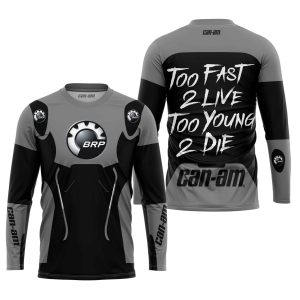 Custom name BraapGirls TOO FAST TO LIVE TOO YOUNG TO DIE – CAN AM – GREY Brands for motocross girls and dirt bike riders - Brands view 1