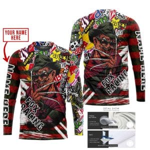Custom name BraapGirls FREDDY KRUEGER FOX MONSTER RACING | HOODIE & JERSEY | KID-YOUTH & ADULT Brands for motocross girls and dirt bike riders - Brands view 2