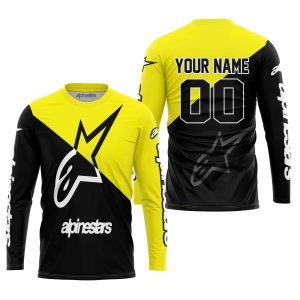 Custom name BraapGirls PREMIUM GIFT – CUSTOM NAME – ALPINESTARS – YELLOW Alpinestars for motocross girls and dirt bike riders - Alpinestars view 2