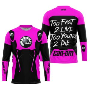 Custom name BraapGirls TOO FAST TO LIVE TOO YOUNG TO DIE – CAN AM – PINK Brands for motocross girls and dirt bike riders - Brands view 1