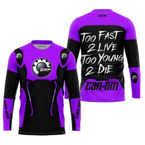 Custom name BraapGirls TOO FAST TO LIVE TOO YOUNG TO DIE – CAN AM – PURPLE Brands for motocross girls and dirt bike riders - Brands view 1
