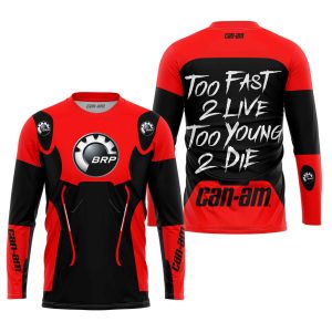 Custom name BraapGirls TOO FAST TO LIVE TOO YOUNG TO DIE – CAN AM – RED Brands for motocross girls and dirt bike riders - Brands view 1