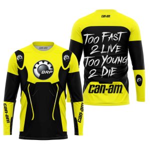 Custom name BraapGirls TOO FAST TO LIVE TOO YOUNG TO DIE – CAN AM – YELLOW Brands for motocross girls and dirt bike riders - Brands view 1