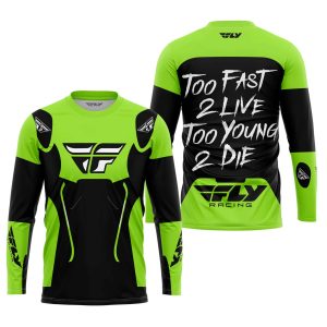 Custom name BraapGirls TOO FAST TO LIVE TOO YOUNG TO DIE – FLY RACING – GREEN 1 Brands for motocross girls and dirt bike riders - Brands view 1