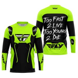 Custom name BraapGirls TOO FAST TO LIVE TOO YOUNG TO DIE – FLY RACING – NEON Brands for motocross girls and dirt bike riders - Brands view 1
