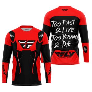 Custom name BraapGirls TOO FAST TO LIVE TOO YOUNG TO DIE – FLY RACING – RED Brands for motocross girls and dirt bike riders - Brands view 2