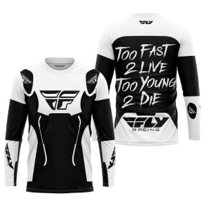 Custom name BraapGirls TOO FAST TO LIVE TOO YOUNG TO DIE – FLY RACING – WHITE Brands for motocross girls and dirt bike riders - Brands view 1