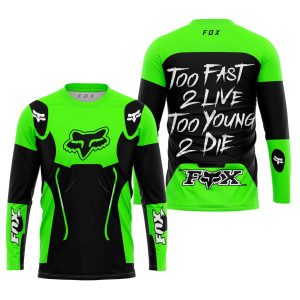 Custom name BraapGirls TOO FAST TO LIVE TOO YOUNG TO DIE – FOX RACING – GREEN Brands for motocross girls and dirt bike riders - Brands view 2