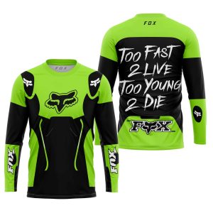 Custom name BraapGirls TOO FAST TO LIVE TOO YOUNG TO DIE – FOX RACING – GREEN 1 Brands for motocross girls and dirt bike riders - Brands view 1