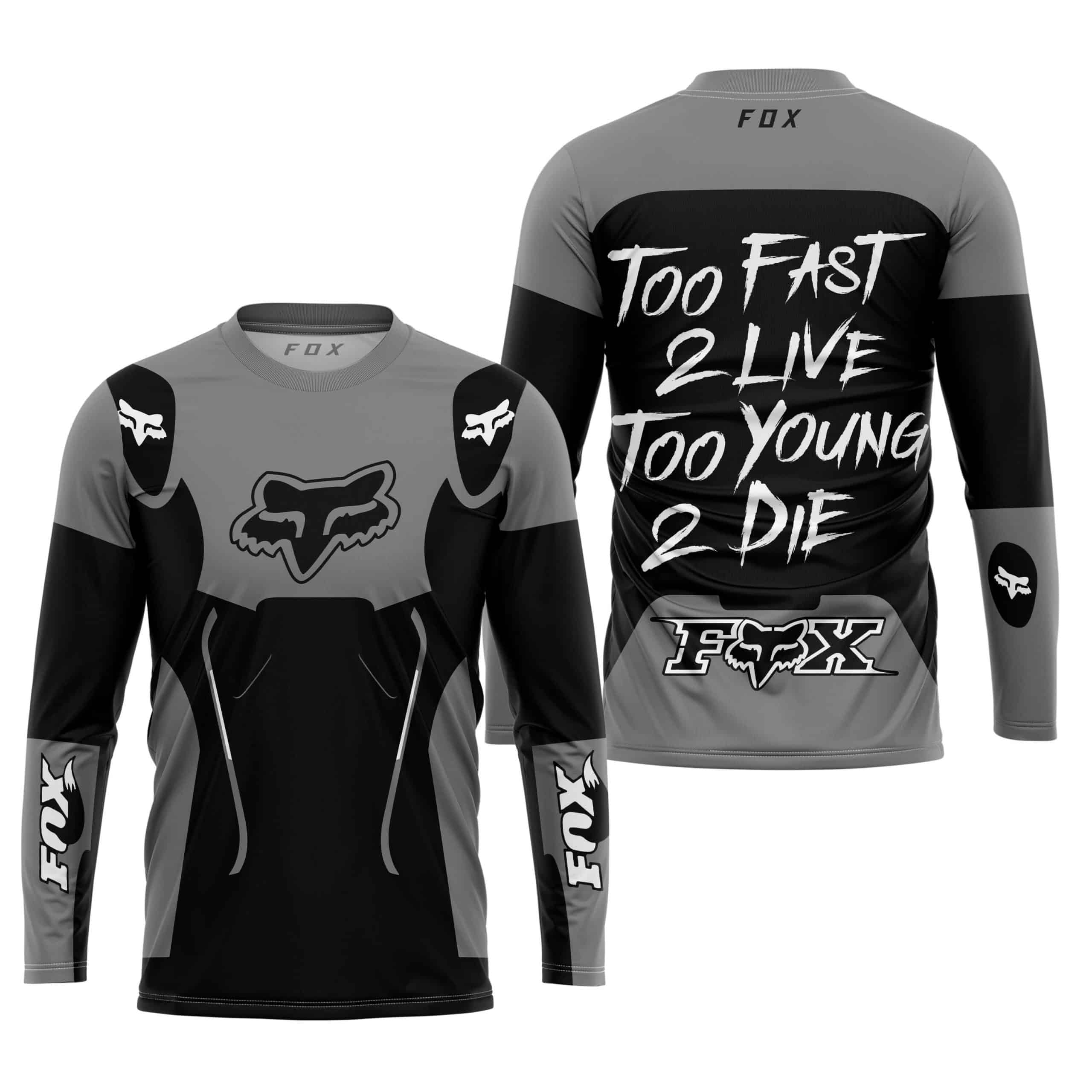 TOO FAST TO LIVE TOO YOUNG TO DIE - FOX RACING - GREY view 4