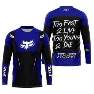 Custom name BraapGirls TOO FAST TO LIVE TOO YOUNG TO DIE – FOX RACING – NAVY Brands for motocross girls and dirt bike riders - Brands view 1