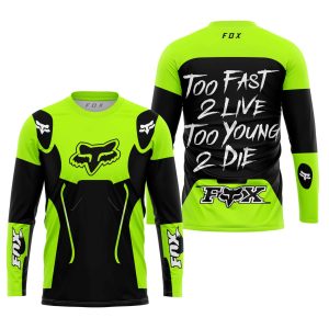 Custom name BraapGirls TOO FAST TO LIVE TOO YOUNG TO DIE – FOX RACING – NEON Brands for motocross girls and dirt bike riders - Brands view 1