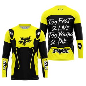 Custom name BraapGirls TOO FAST TO LIVE TOO YOUNG TO DIE – FOX RACING – YELLOW Brands for motocross girls and dirt bike riders - Brands view 1