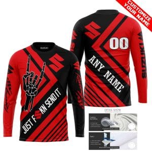 Custom name BraapGirls JUST FCKN SEND IT – SUZUKI | HOODIE & JERSEY | KID-YOUTH & ADULT Brands for motocross girls and dirt bike riders - Brands view 1
