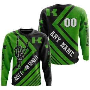 Custom name BraapGirls JUST FCKN SEND IT – KAWASAKI | HOODIE & JERSEY | KID-YOUTH & ADULT Brands for motocross girls and dirt bike riders - Brands view 2