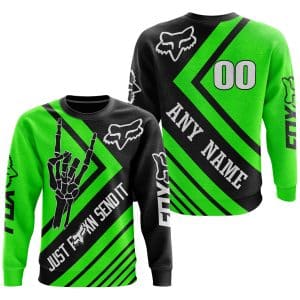 Custom name BraapGirls JUST FCKN SEND IT – FOX RACING GREEN | HOODIE & JERSEY | KID-YOUTH & ADULT Brands for motocross girls and dirt bike riders - Brands vi...