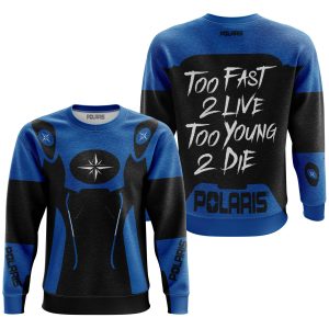 Custom name BraapGirls TOO FAST TO LIVE TOO YOUNG TO DIE – POLARIS – BLUE Brands for motocross girls and dirt bike riders - Brands view 2