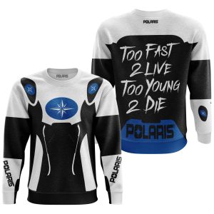 Custom name BraapGirls TOO FAST TO LIVE TOO YOUNG TO DIE – POLARIS – WHITE Brands for motocross girls and dirt bike riders - Brands view 2