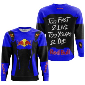 Custom name BraapGirls TOO FAST TO LIVE TOO YOUNG TO DIE – REDBULL – BLUE Brands for motocross girls and dirt bike riders - Brands view 2