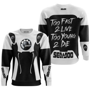 Custom name BraapGirls TOO FAST TO LIVE TOO YOUNG TO DIE – SEA DOO – WHITE Brands for motocross girls and dirt bike riders - Brands view 1