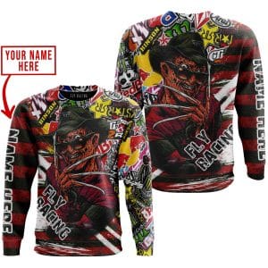 Custom name BraapGirls FREDDY KRUEGER FLY RACING | HOODIE & JERSEY | KID-YOUTH & ADULT Brands for motocross girls and dirt bike riders - Brands view 3