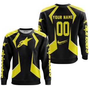 Custom name BraapGirls LIMITED EDITION – CUSTOM NAME ALPINESTARS – YELLOW Alpinestars for motocross girls and dirt bike riders - Alpinestars view 2