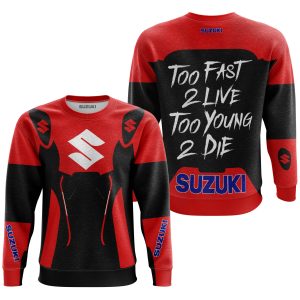 Custom name BraapGirls TOO FAST TO LIVE TOO YOUNG TO DIE – SUZUKI – RED Brands for motocross girls and dirt bike riders - Brands view 1