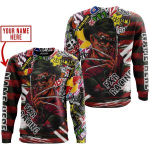 Custom name BraapGirls FREDDY KRUEGER FXR RACING | HOODIE & JERSEY | KID-YOUTH & ADULT Brands for motocross girls and dirt bike riders - Brands view 2