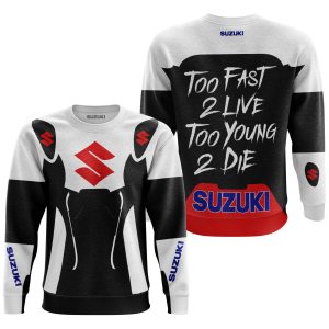 Custom name BraapGirls TOO FAST TO LIVE TOO YOUNG TO DIE – SUZUKI – WHITE Brands for motocross girls and dirt bike riders - Brands view 2