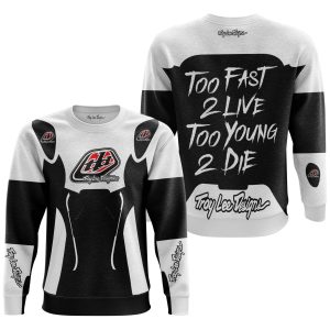 Custom name BraapGirls TOO FAST TO LIVE TOO YOUNG TO DIE – TROY LEE DESIGNS – WHITE Brands for motocross girls and dirt bike riders - Brands view 2