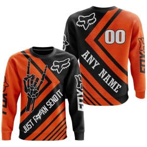 Custom name BraapGirls JUST FCKN SEND IT – FOX RACING ORANGE | HOODIE & JERSEY | KID-YOUTH & ADULT Brands for motocross girls and dirt bike riders - Brands v...