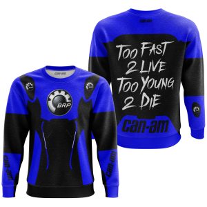 Custom name BraapGirls TOO FAST TO LIVE TOO YOUNG TO DIE – CAN AM – BLUE Brands for motocross girls and dirt bike riders - Brands view 2