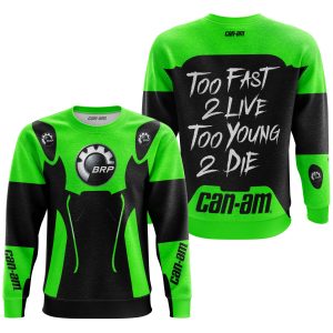 Custom name BraapGirls TOO FAST TO LIVE TOO YOUNG TO DIE – CAN AM – GREEN Brands for motocross girls and dirt bike riders - Brands view 2