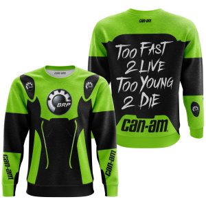 Custom name BraapGirls TOO FAST TO LIVE TOO YOUNG TO DIE – CAN AM – GREEN 1 Brands for motocross girls and dirt bike riders - Brands view 2