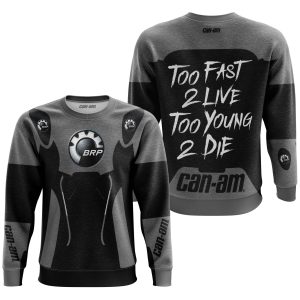 Custom name BraapGirls TOO FAST TO LIVE TOO YOUNG TO DIE – CAN AM – GREY Brands for motocross girls and dirt bike riders - Brands view 2