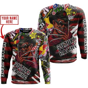 Custom name BraapGirls FREDDY KRUEGER SUZUKI RACING | HOODIE & JERSEY | KID-YOUTH & ADULT Brands for motocross girls and dirt bike riders - Brands view 2