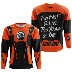 Custom name BraapGirls TOO FAST TO LIVE TOO YOUNG TO DIE – CAN AM – ORANGE Brands for motocross girls and dirt bike riders - Brands view 2