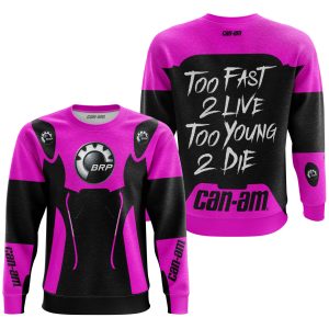 Custom name BraapGirls TOO FAST TO LIVE TOO YOUNG TO DIE – CAN AM – PINK Brands for motocross girls and dirt bike riders - Brands view 2